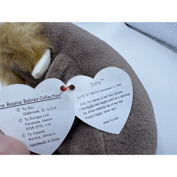 TY Beanie Baby Babies Stuffed Animal Plush Walrus Jolly 1996 - Picture 4 of 8